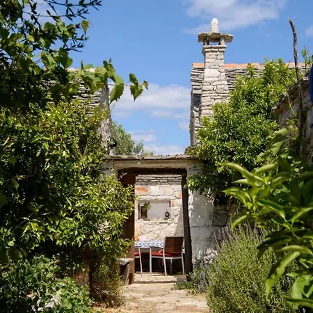 Romantic Stone House And Yard Near Stunning Veliki Drvenik